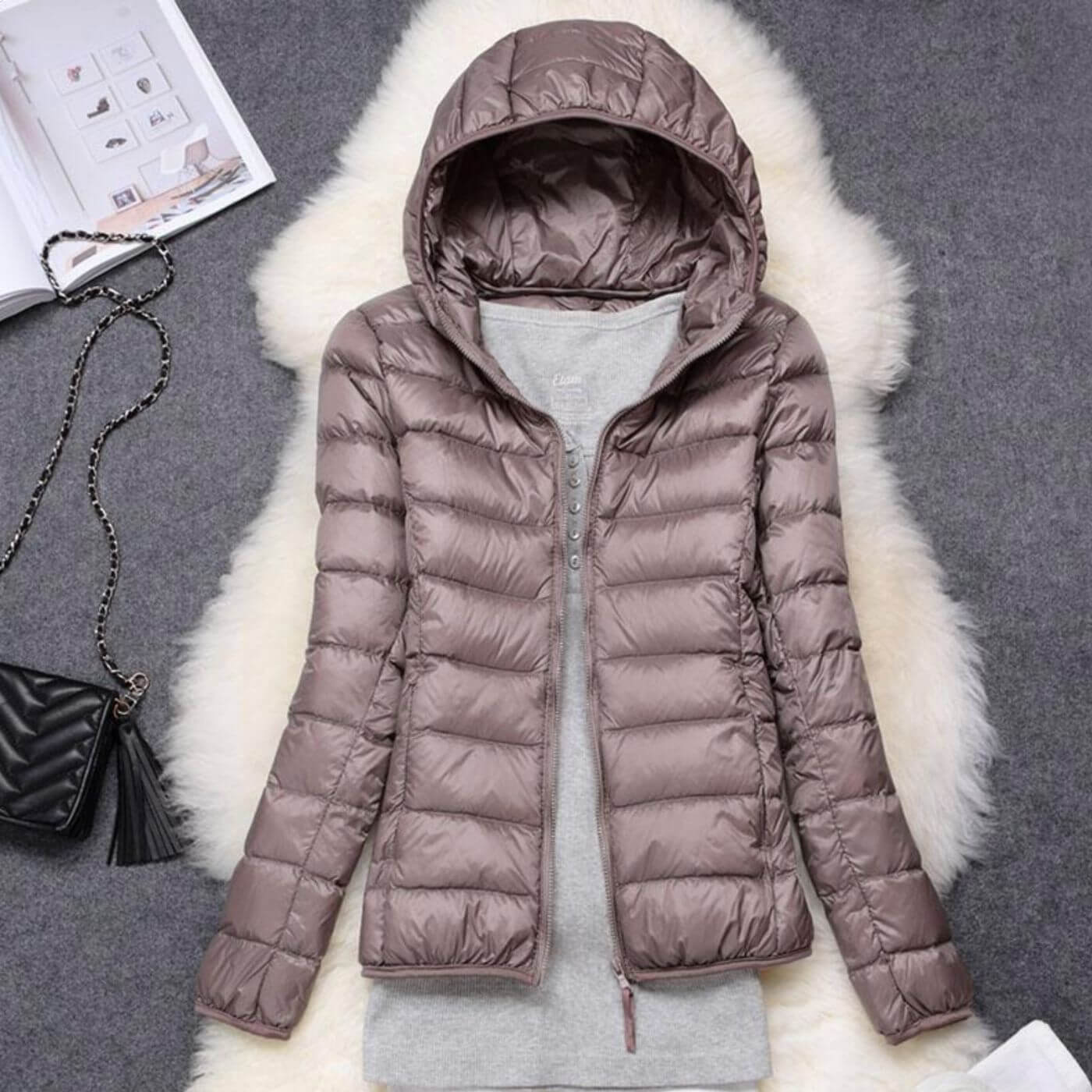 Men's Cropped Puffer Jacket | Lightweight, Quilted, Zip Closure 0