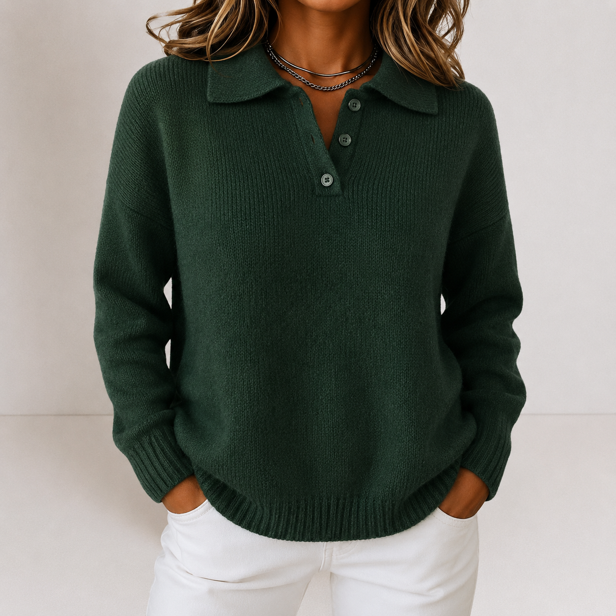 Men's Knit Sweater | Soft Polo Collar, Relaxed Fit 6