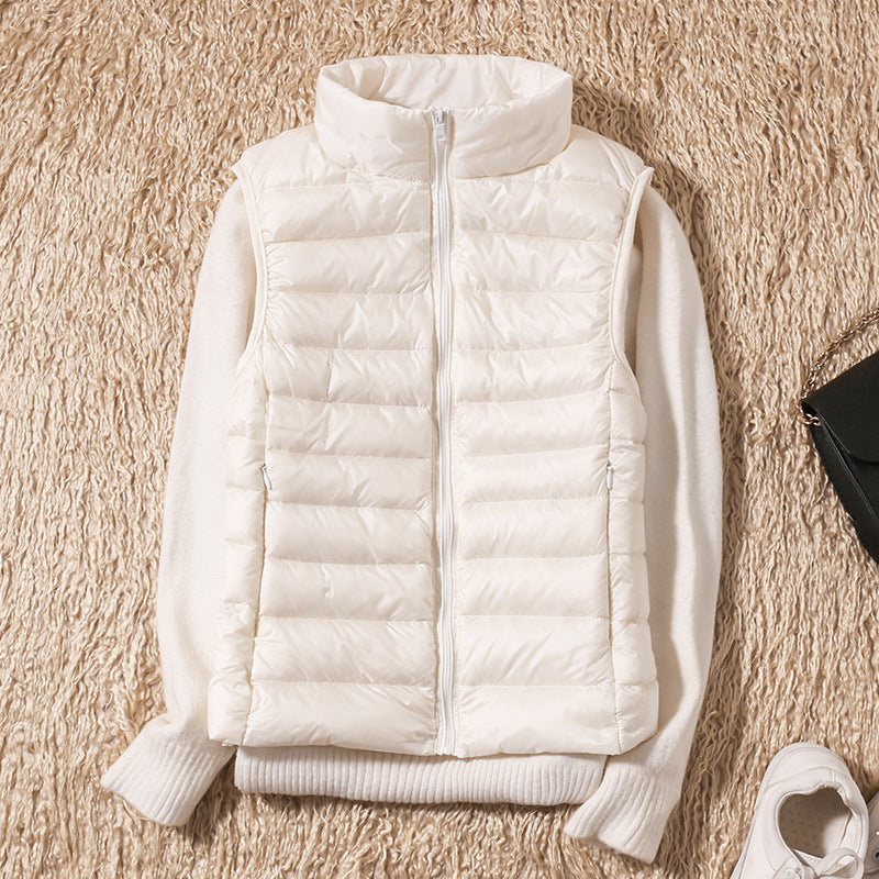 Men's Lightweight Padded Gilet | Stand Collar, Zip Front, Sleeveless Layering Vest 11