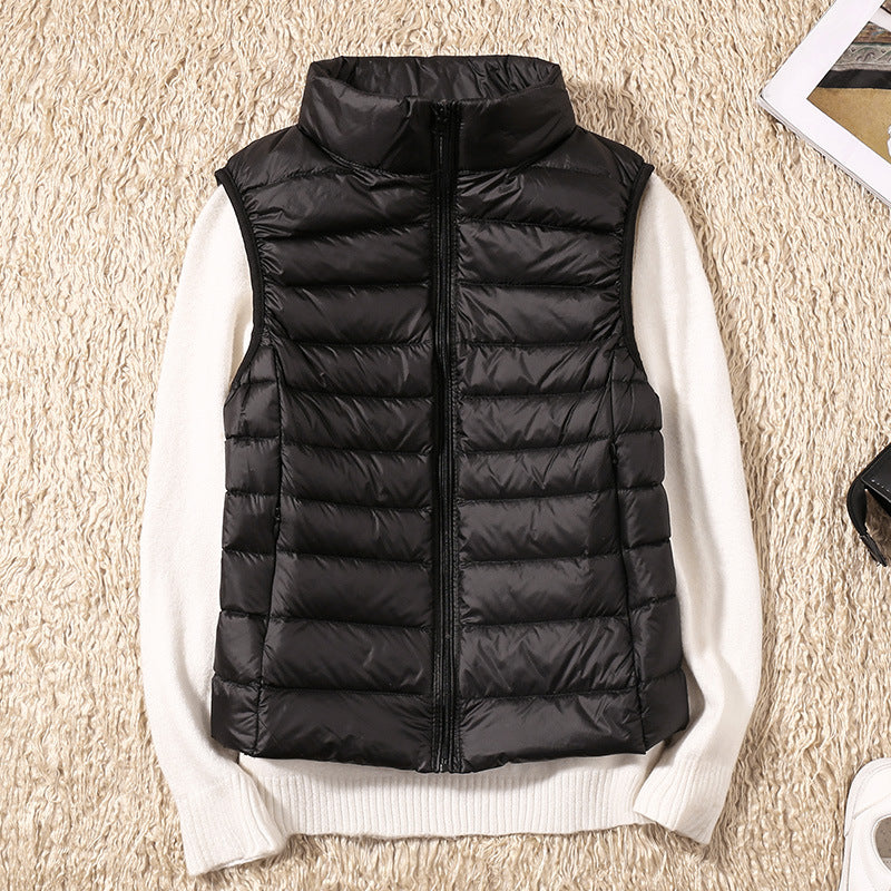 Men's Lightweight Padded Gilet | Stand Collar, Zip Front, Sleeveless Layering Vest 2