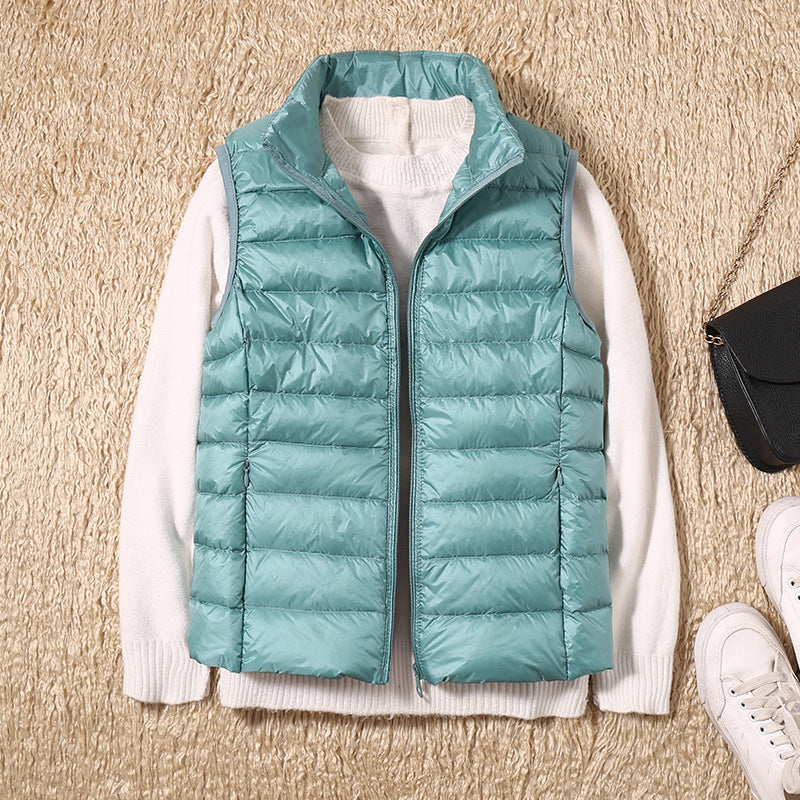 Men's Lightweight Padded Gilet | Stand Collar, Zip Front, Sleeveless Layering Vest 7