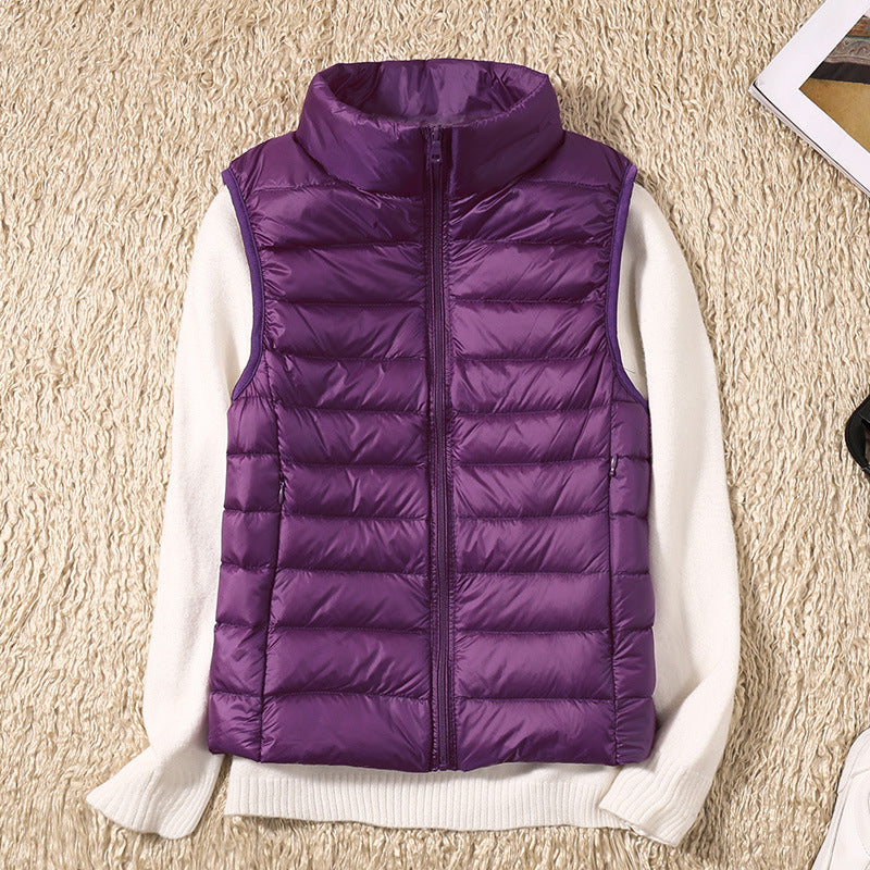 Men's Lightweight Padded Gilet | Stand Collar, Zip Front, Sleeveless Layering Vest 8