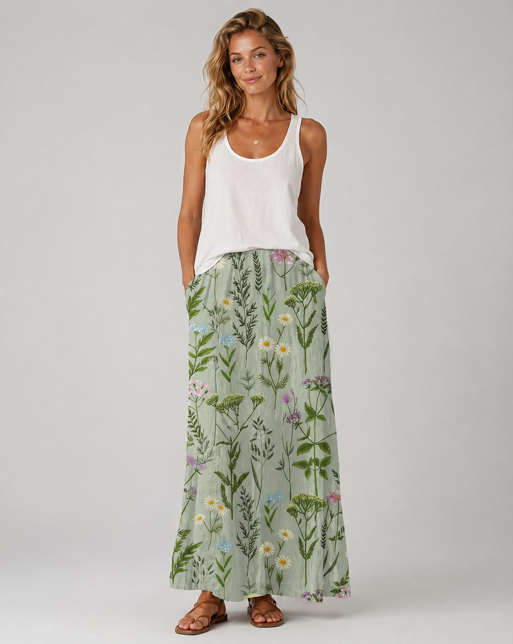 Women's A-Line Skirt | Botanical Print, Comfortable Fit 1