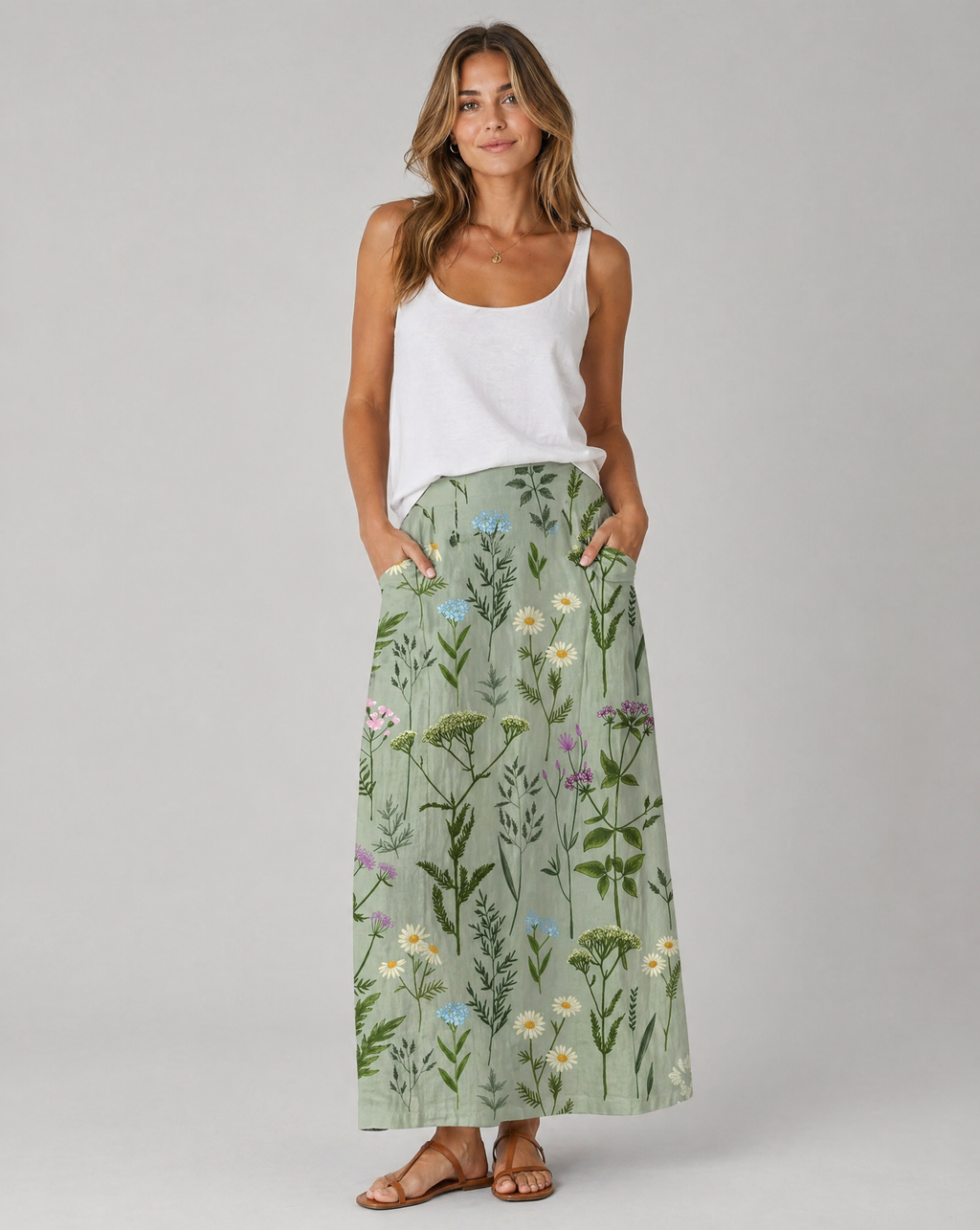 Women's A-Line Skirt | Botanical Print, Comfortable Fit 2