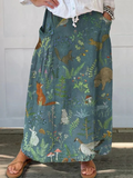 Women's A-Line Skirt | Retro Floral Animal Print, Comfortable Fit 0