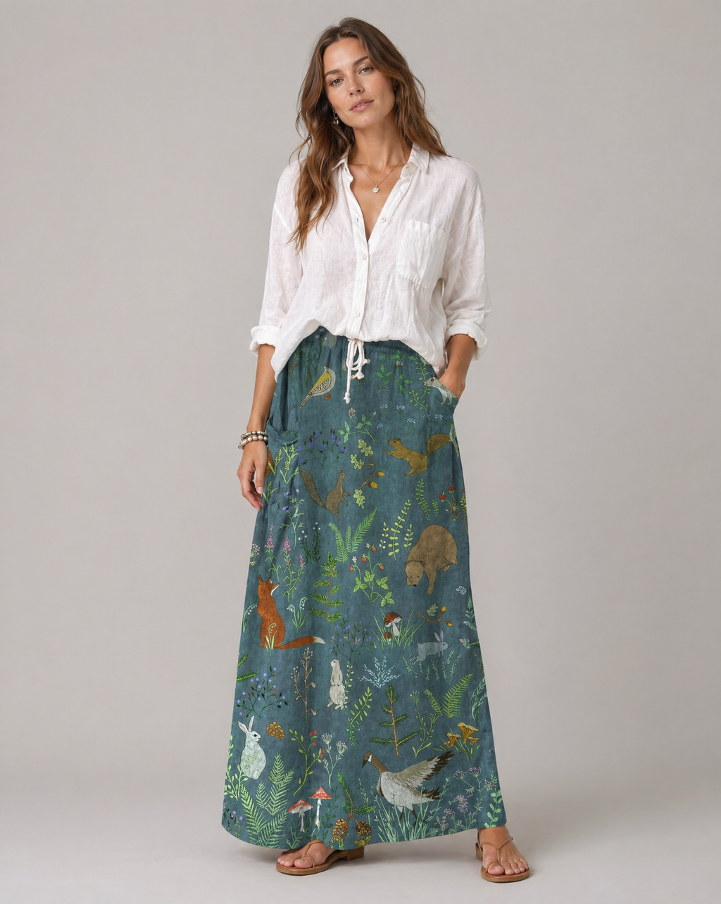 Women's A-Line Skirt | Retro Floral Animal Print, Comfortable Fit 2