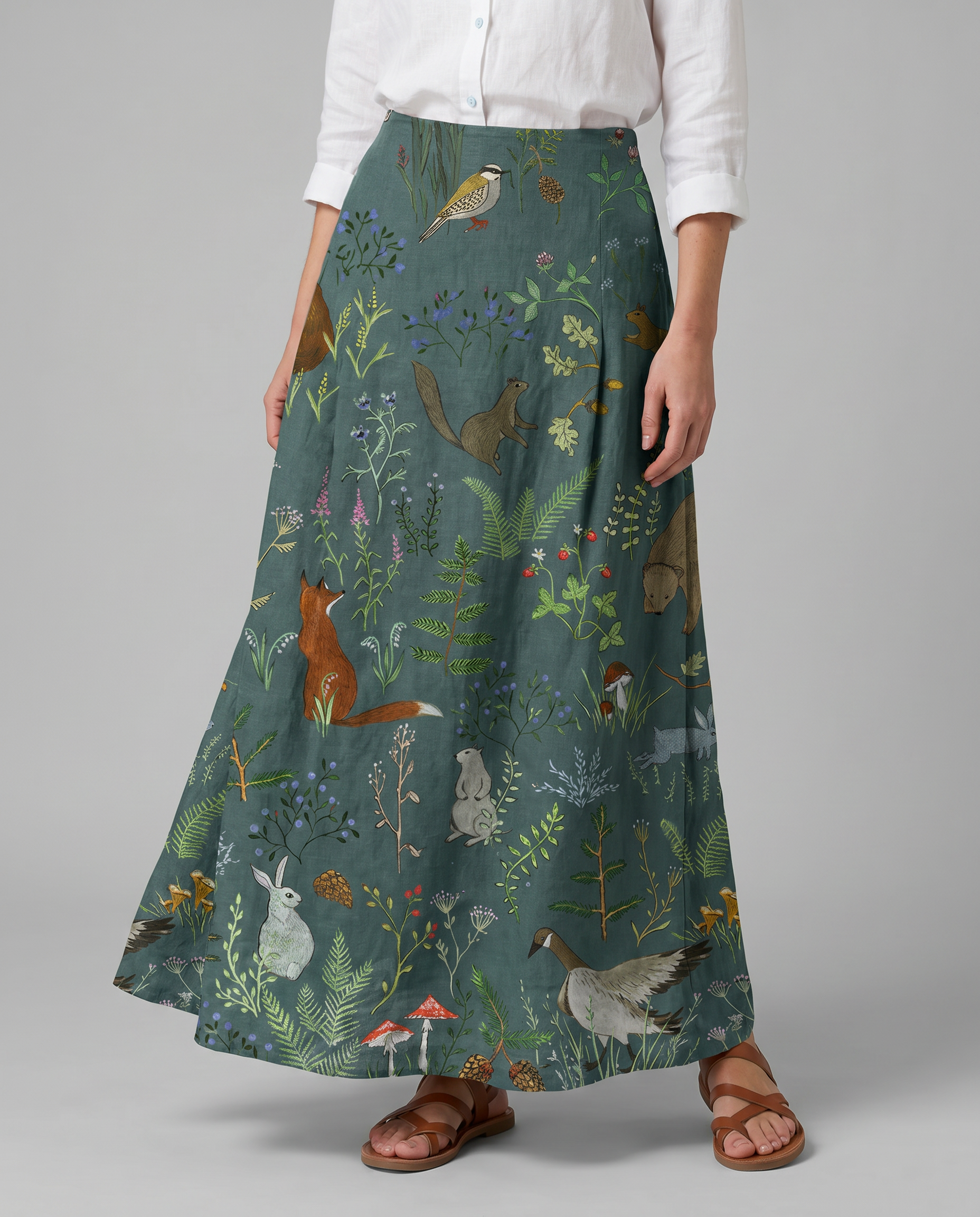 Women's A-Line Skirt | Retro Floral Animal Print, Comfortable Fit 4