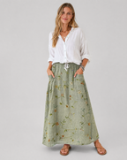 Women's A-Line Skirt | Retro Floral Print, Comfortable Fit, Side Pockets 1