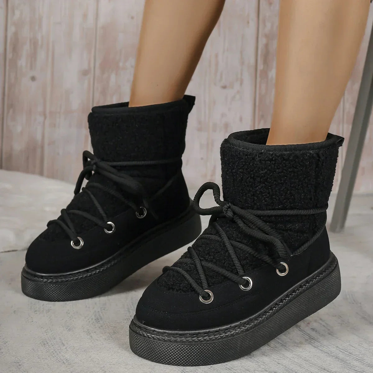 Women's Ankle Boots | Lace-Up, Platform Sole, Casual Winter Style 1