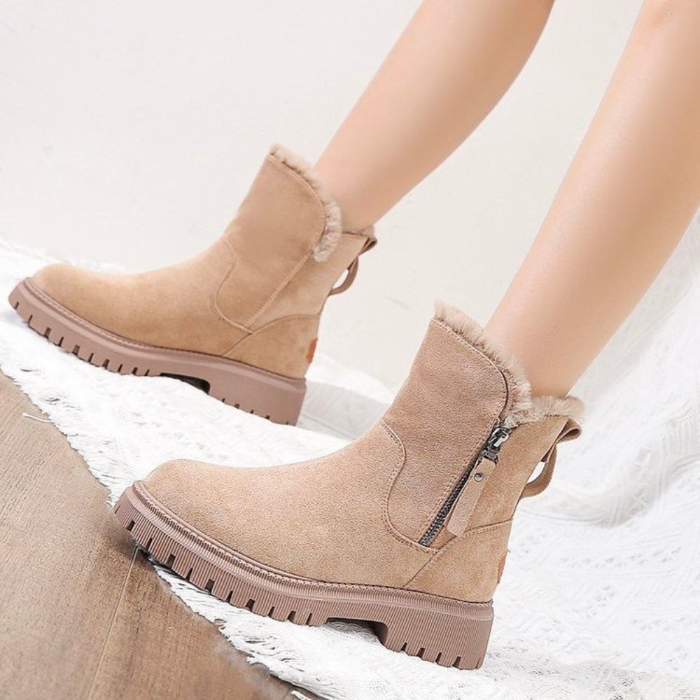 Women's Black Ankle Boots | Leather-Look, Side Zip, Ridged Sole 3