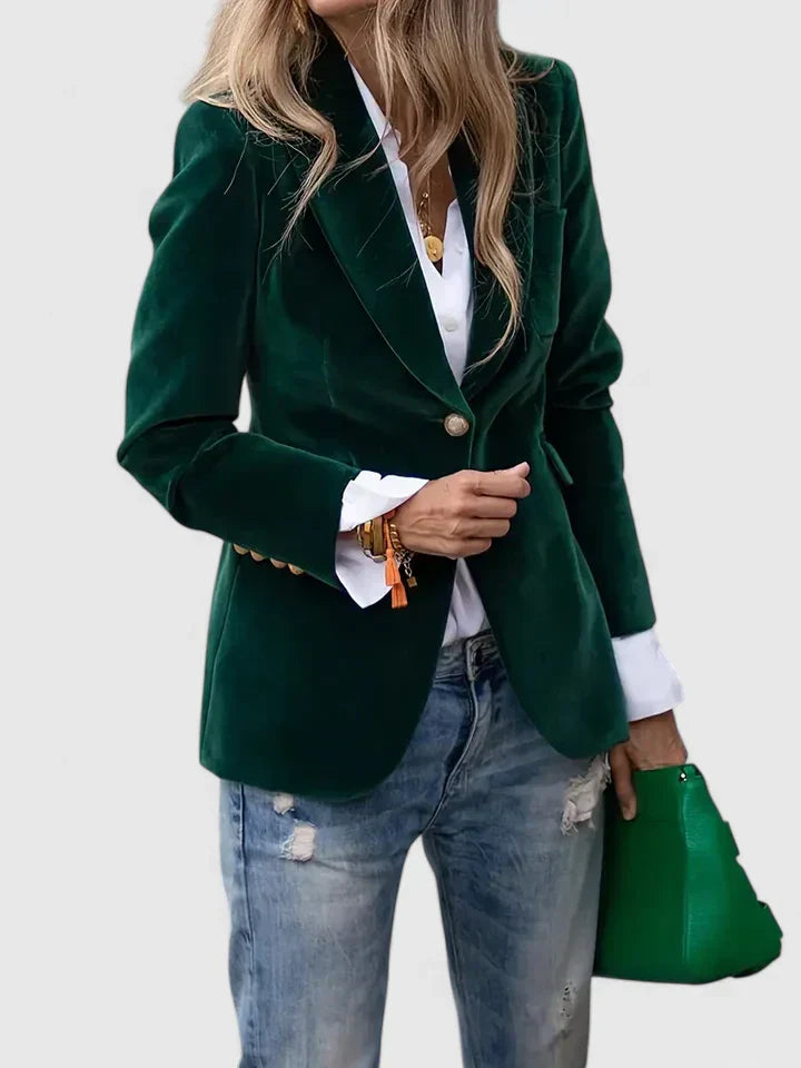 Women's Black Blazer | Elegant Tailored Fit, Versatile Style, Plus Size Available 1