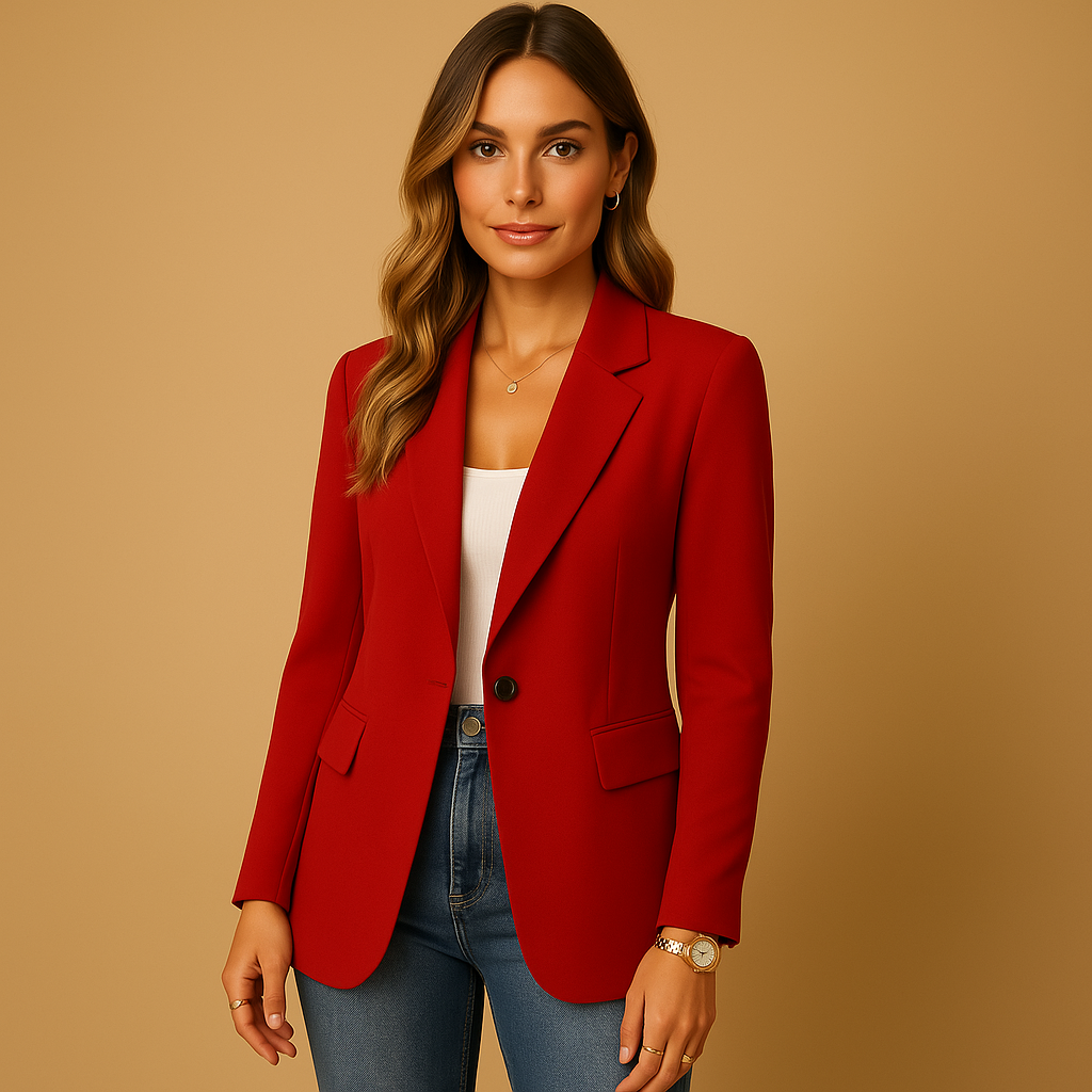 Women's Black Blazer | Fitted Design, Single Button Closure, Flap Pockets 2
