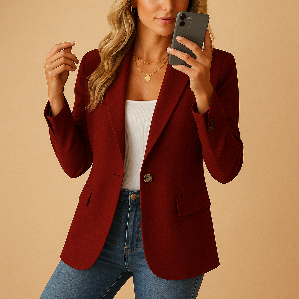 Women's Black Blazer | Fitted Design, Single Button Closure, Flap Pockets 4