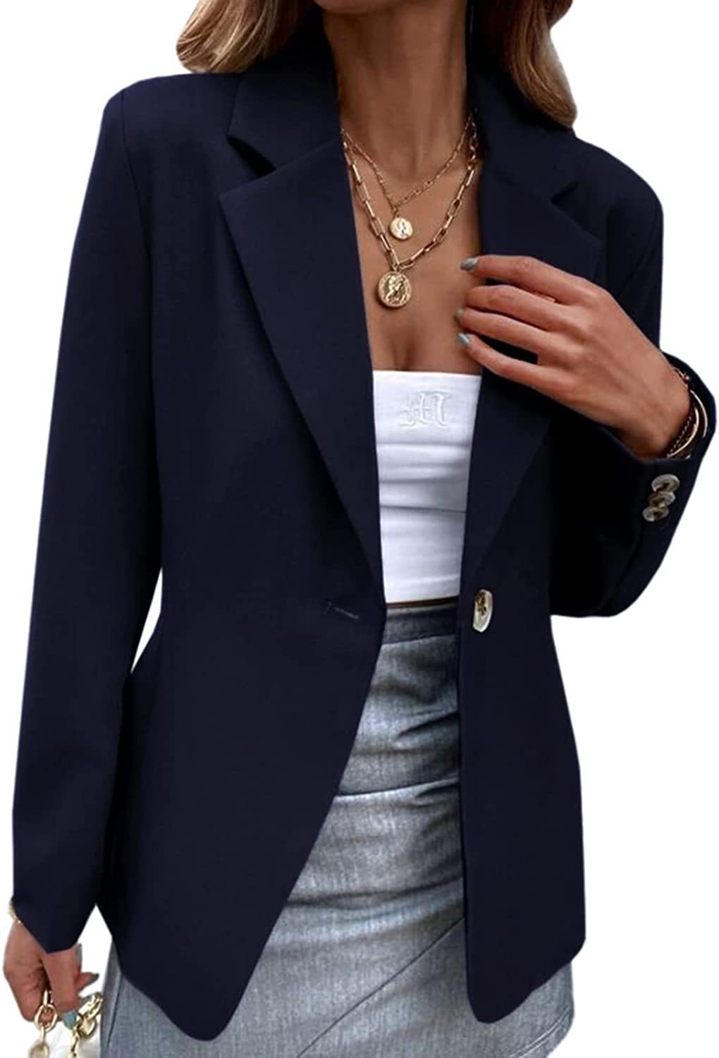 Women's Black Blazer | Modern Fitted Cut, Classic Collar, Versatile Style 8