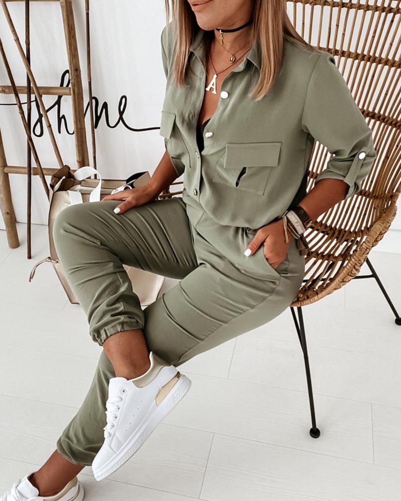 Women's Black Jumpsuit | Long Sleeve, Elastic Waistband, Smooth Woven Fabric 1