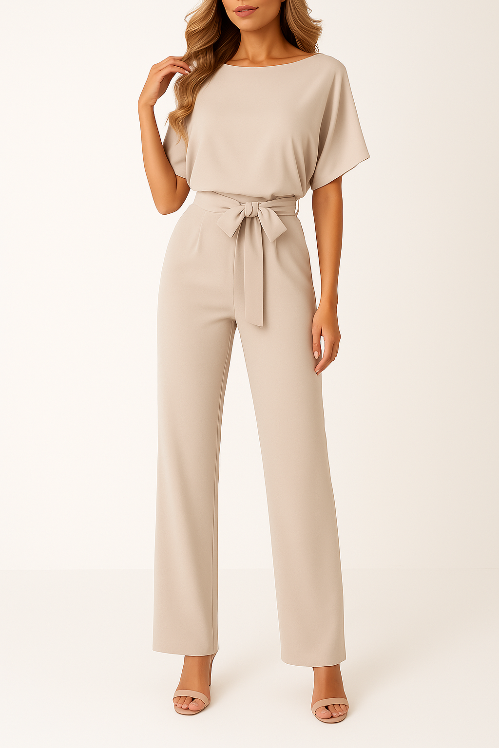 Women's Black Jumpsuit | Regular Fit, Soft Woven Fabric Blend 2