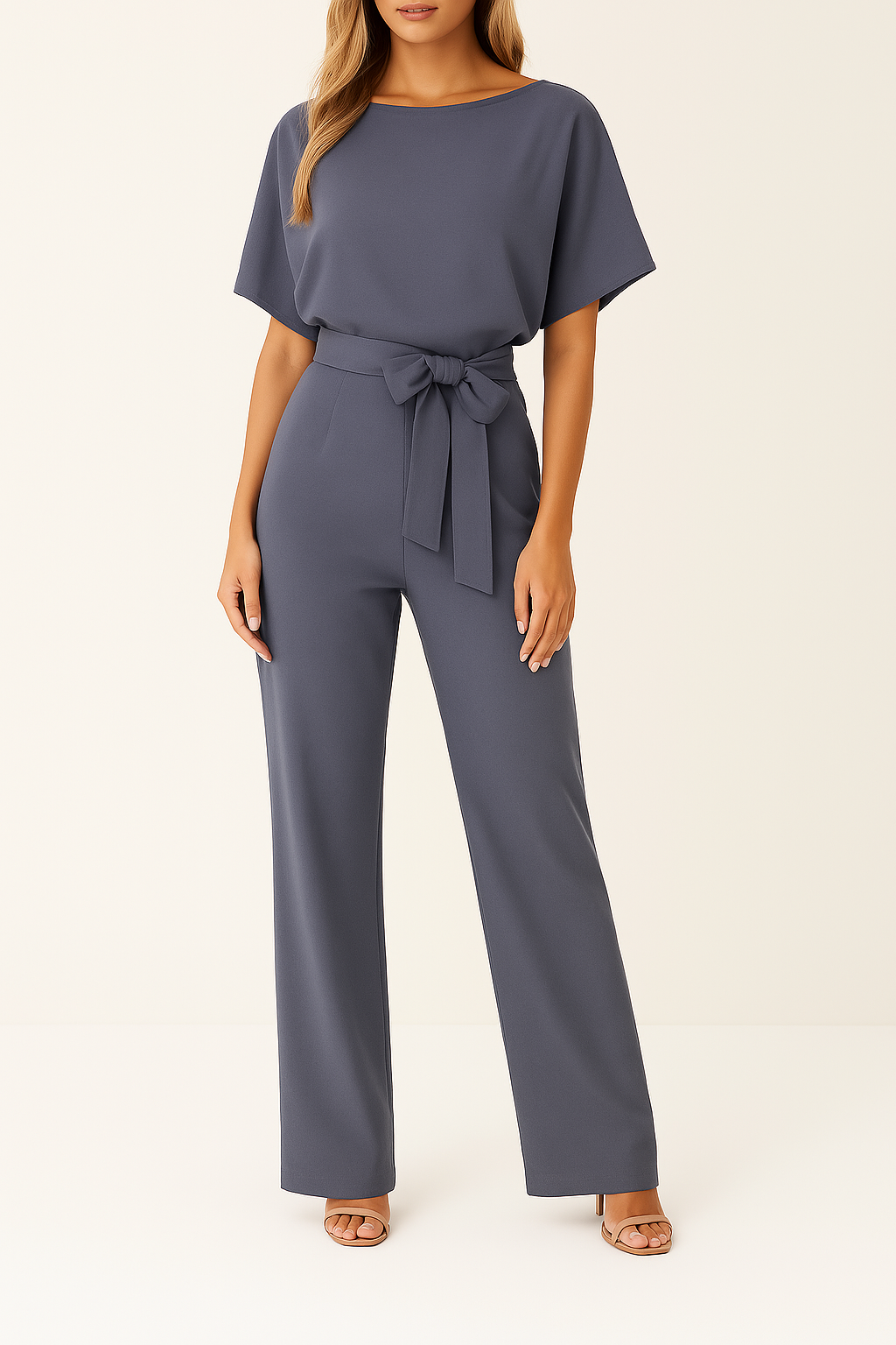Women's Black Jumpsuit | Regular Fit, Soft Woven Fabric Blend 4