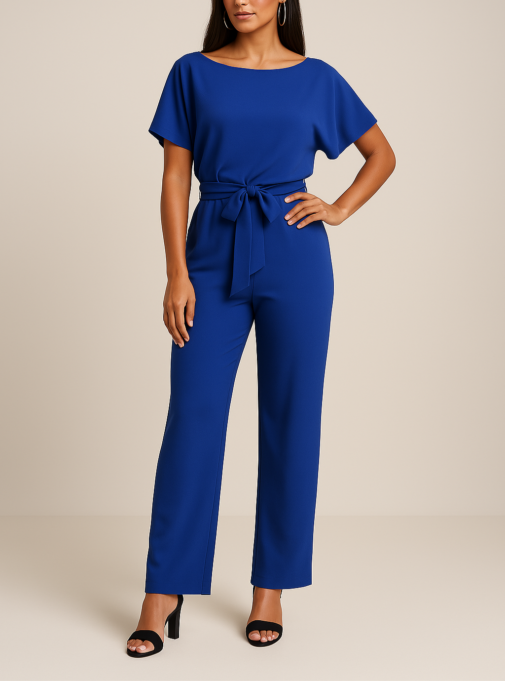 Women's Black Jumpsuit | Regular Fit, Soft Woven Fabric Blend 7