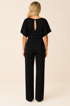 Women's Black Jumpsuit | Regular Fit, Soft Woven Fabric Blend 8