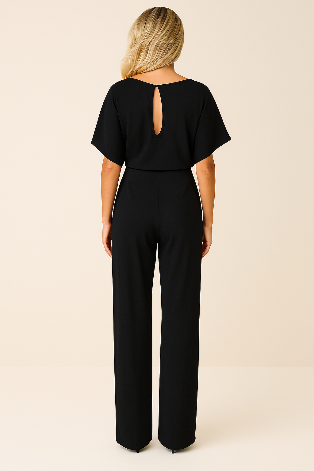 Women's Black Jumpsuit | Regular Fit, Soft Woven Fabric Blend 8