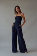 Women's Black Jumpsuit | Strapless Corset Fit, Straight Leg 0