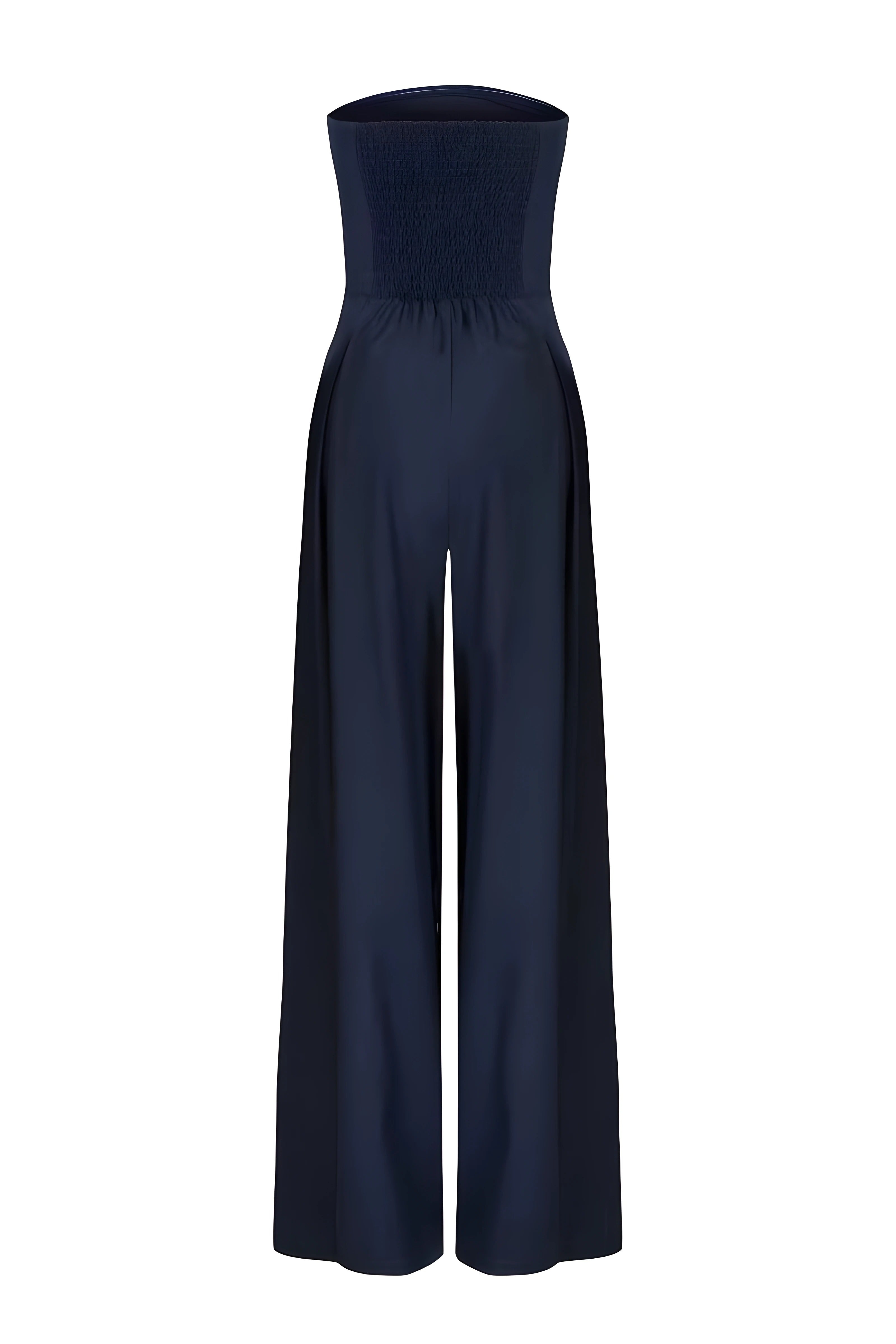 Women's Black Jumpsuit | Strapless Corset Fit, Straight Leg 5