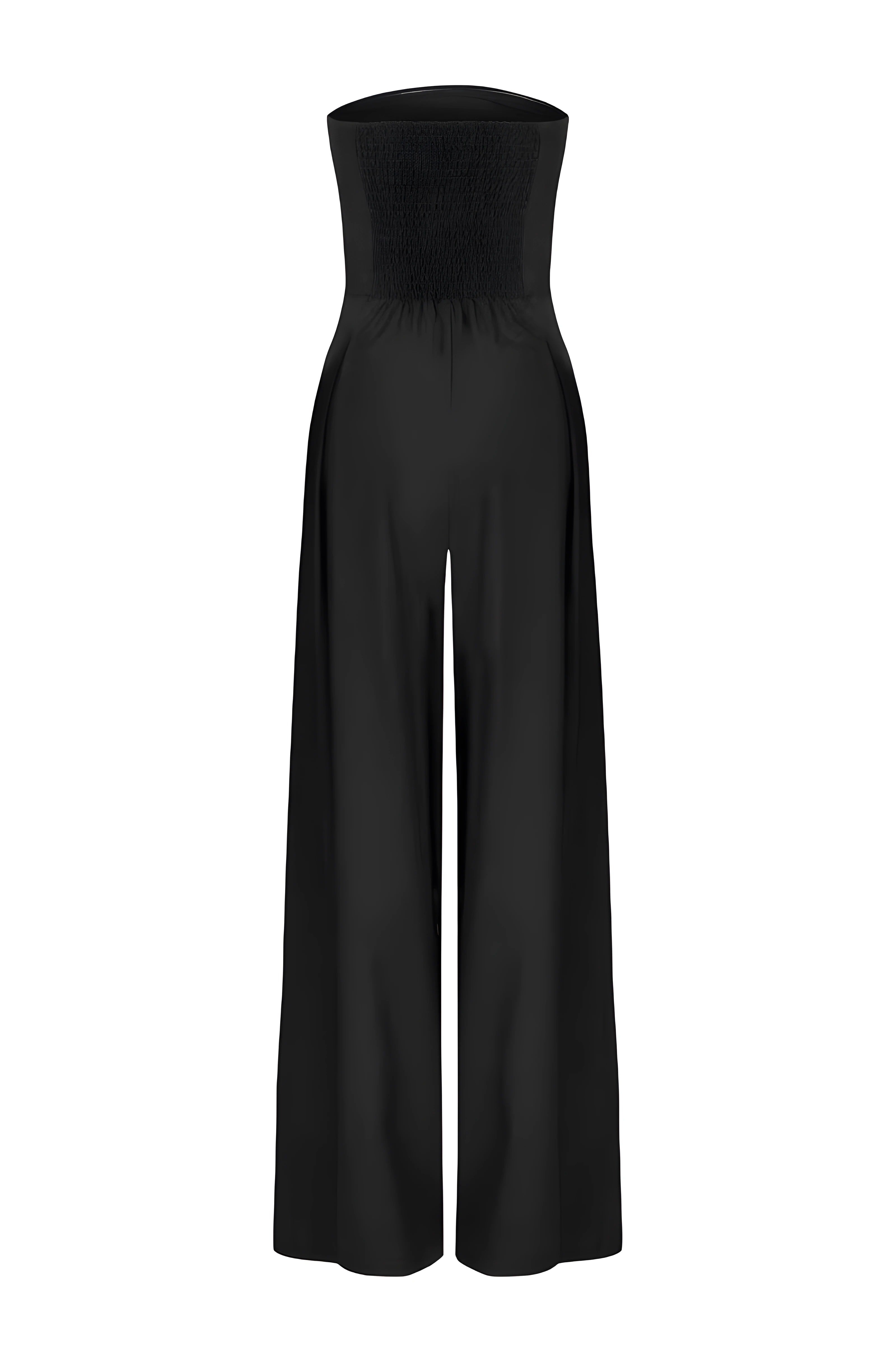 Women's Black Jumpsuit | Strapless Corset Fit, Straight Leg 8