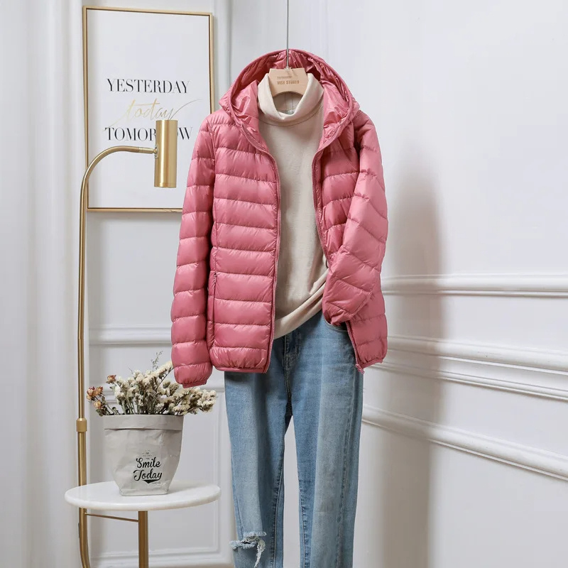 Women's Black Puffer Jacket | Lightweight Hooded, Cropped Slim Fit 1
