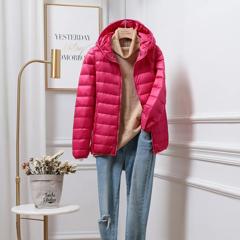 Women's Black Puffer Jacket | Lightweight Hooded, Cropped Slim Fit 10