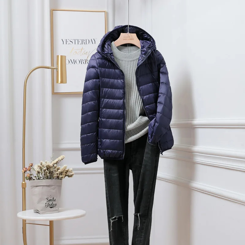 Women's Black Puffer Jacket | Lightweight Hooded, Cropped Slim Fit 4