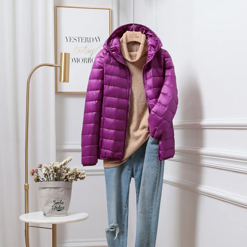 Women's Black Puffer Jacket | Lightweight Hooded, Cropped Slim Fit 8