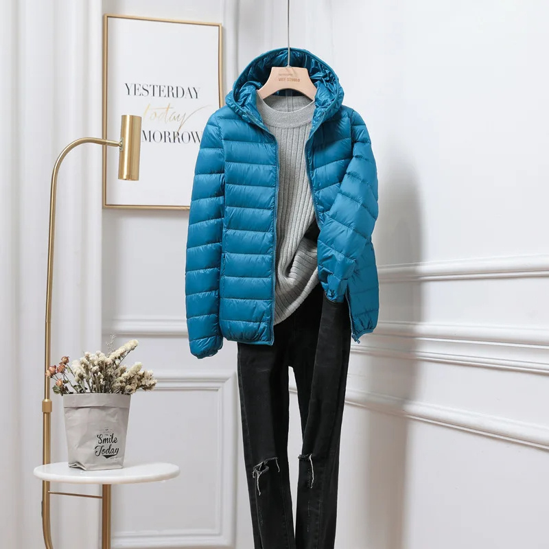 Women's Black Puffer Jacket | Lightweight Hooded, Cropped Slim Fit 9