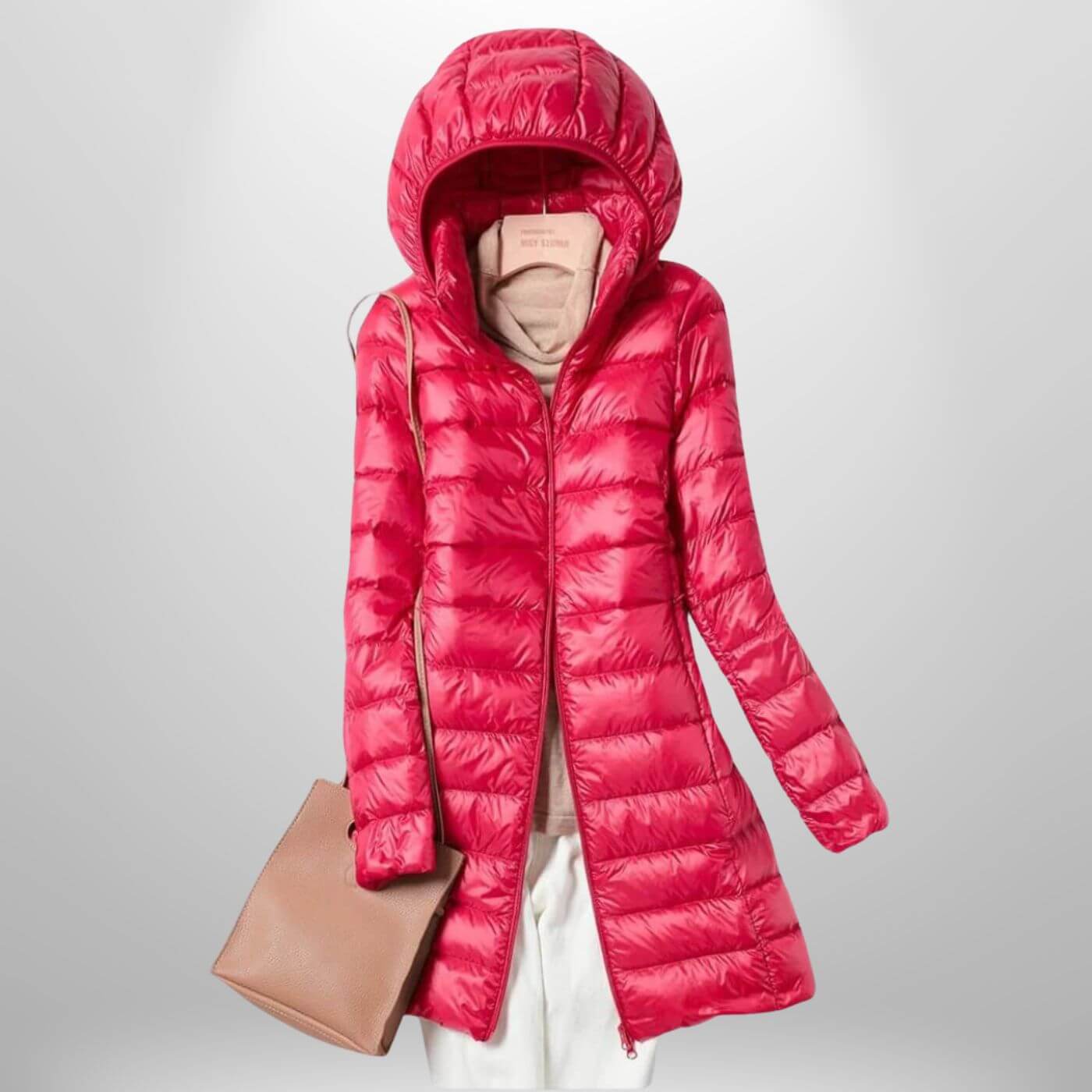 Women's Black Puffer Jacket | Lightweight, Hooded, Mid-Thigh Length 4