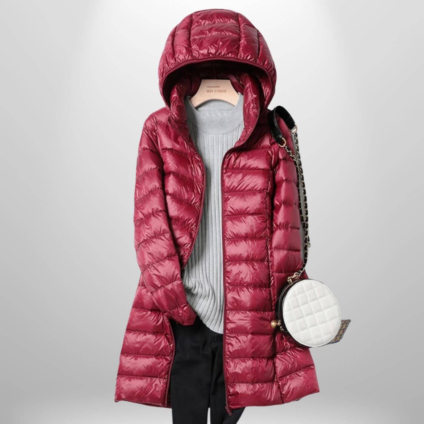 Women's Black Puffer Jacket | Lightweight, Hooded, Mid-Thigh Length 6