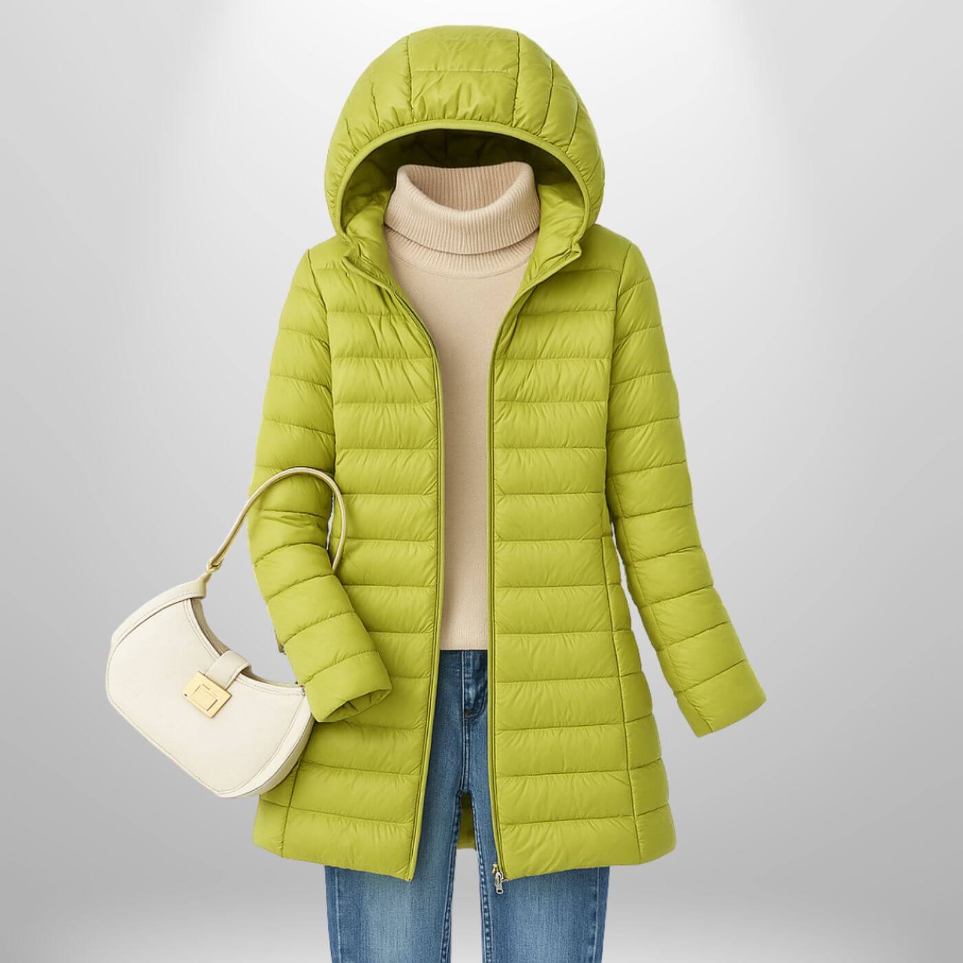 Women's Black Puffer Jacket | Lightweight, Hooded, Mid-Thigh Length 7