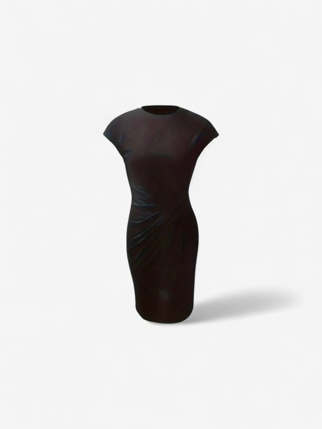 Women's Bodycon Midi Dress | Knit Fabric, Ruched Detail, Cocktail Style 2