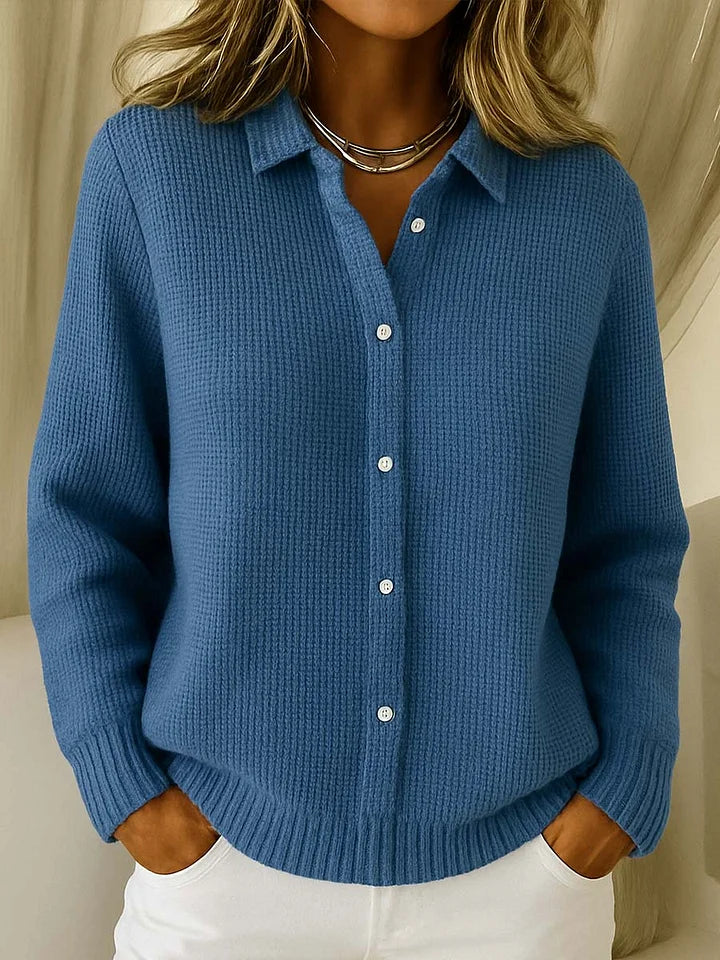 Women's Cardigan | Button-Front, Structured Collar, Relaxed Fit 3
