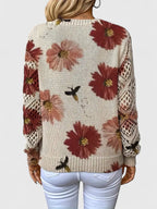 Women's Cardigan | Floral Knit Pattern, Airy Sleeves 8