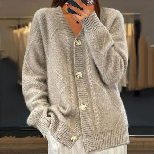Women's Cashmere Cardigan | 100% Premium, Long Sleeves, Button Closure 1