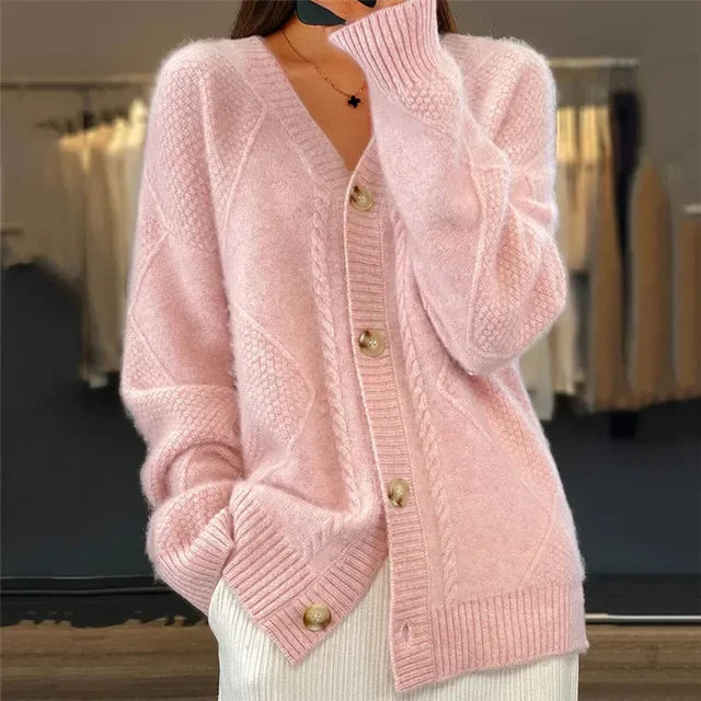 Women's Cashmere Cardigan | 100% Premium, Long Sleeves, Button Closure 2