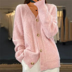 Women's Cashmere Cardigan | 100% Premium, Long Sleeves, Button Closure 2
