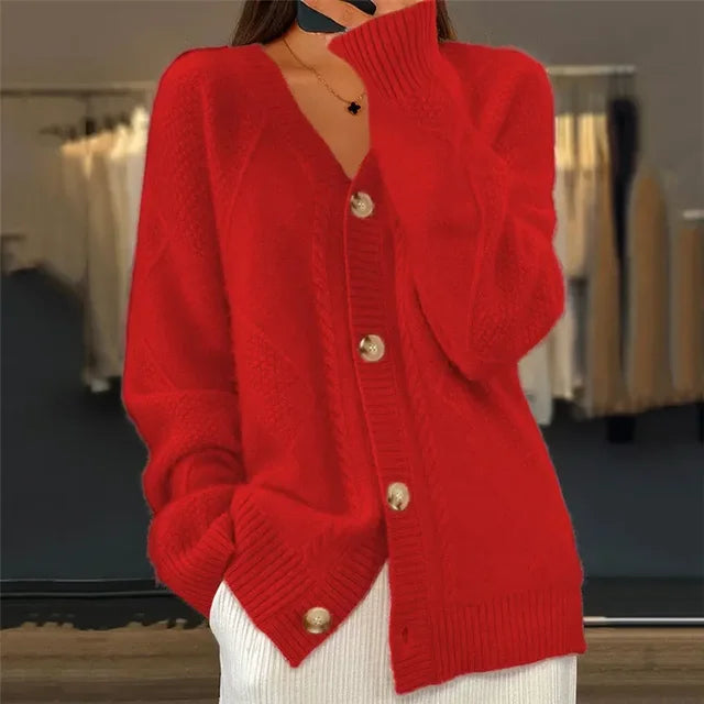 Women's Cashmere Cardigan | 100% Premium, Long Sleeves, Button Closure 3