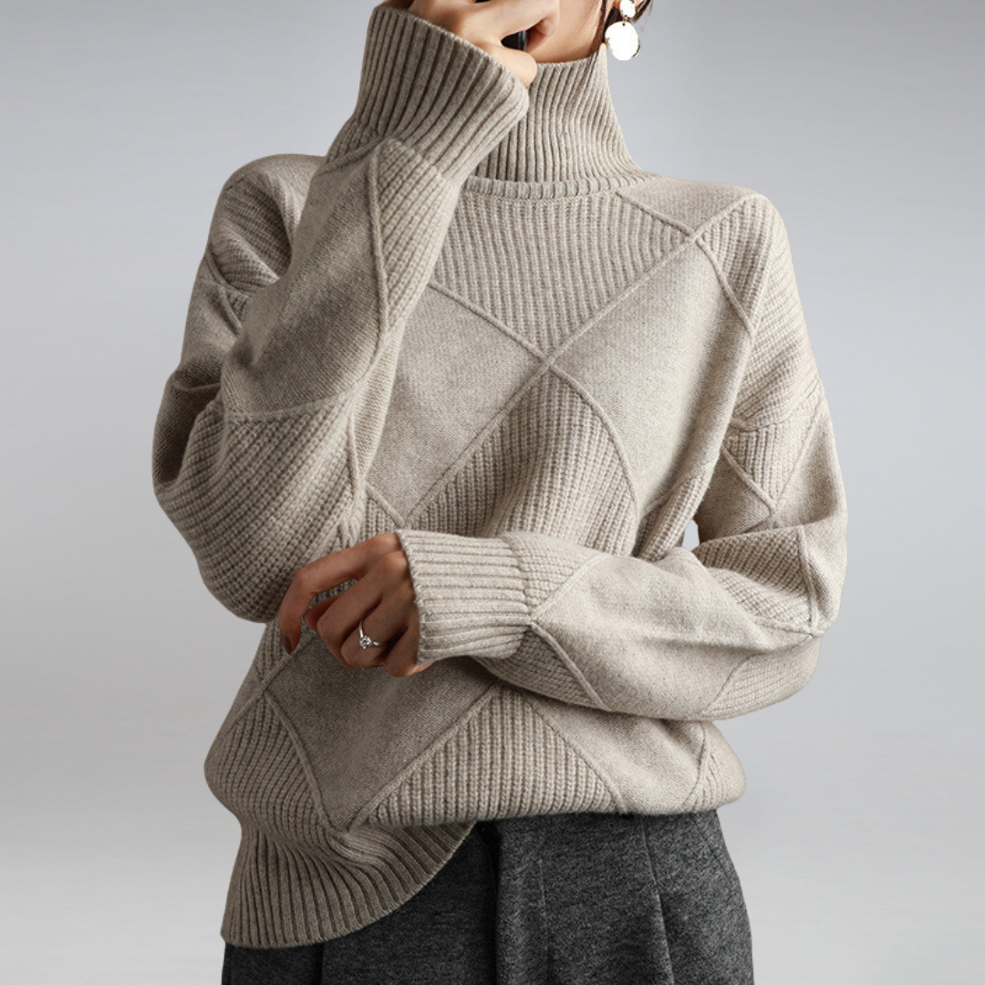 Women's Cashmere Sweater | Black Turtleneck, Elegant Fit 1