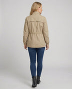 Women's Casual Utility Jacket | Drawstring Waist, Flap Pockets, Lightweight 1