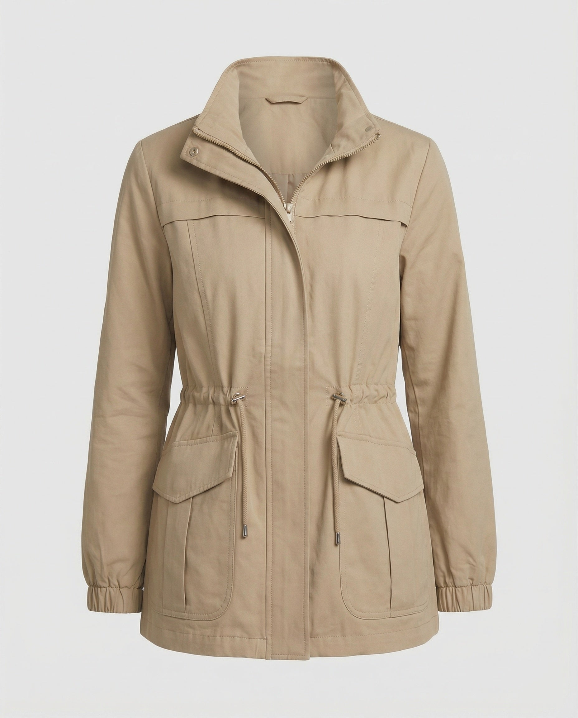 Women's Casual Utility Jacket | Drawstring Waist, Flap Pockets, Lightweight 4