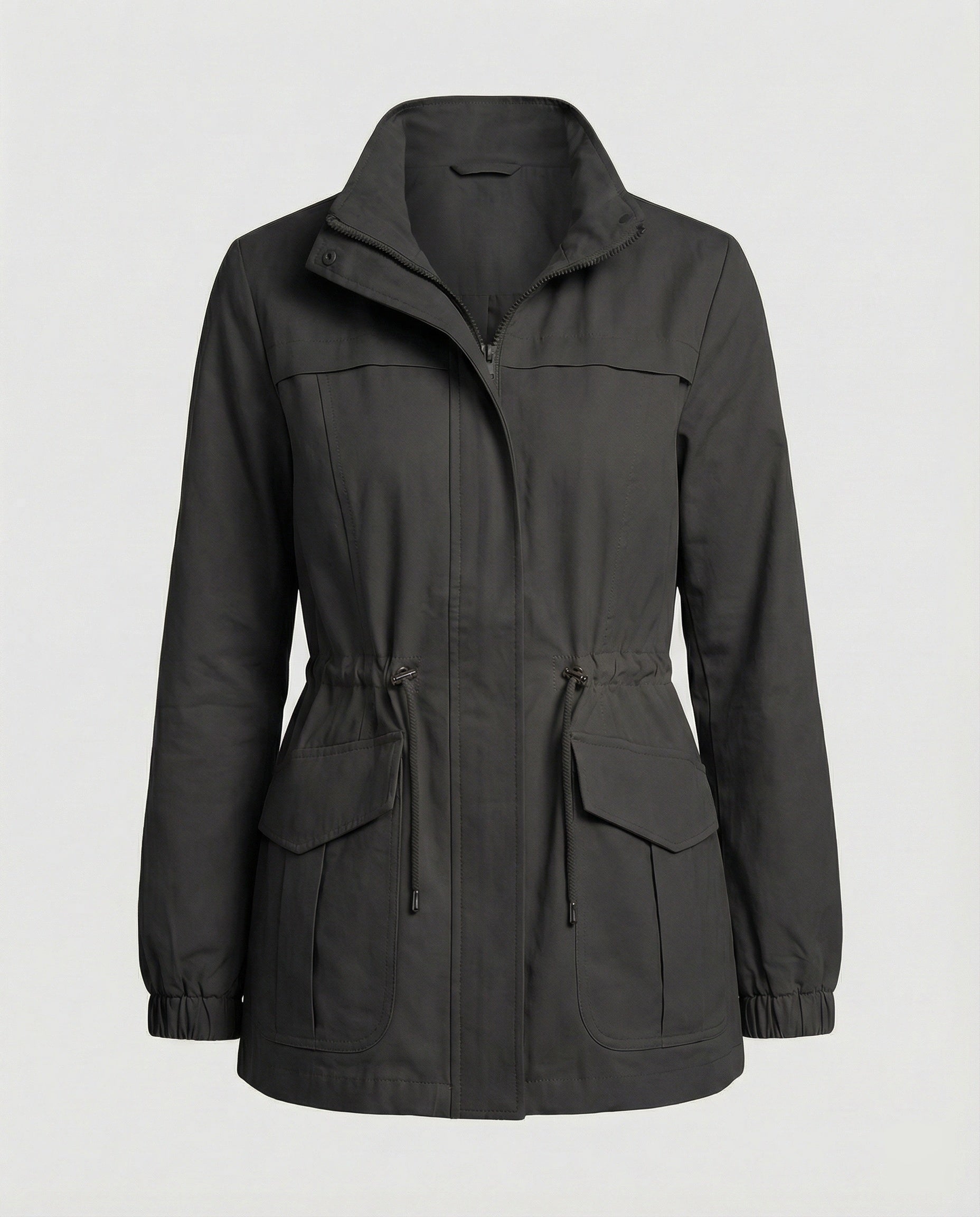 Women's Casual Utility Jacket | Drawstring Waist, Flap Pockets, Lightweight 5