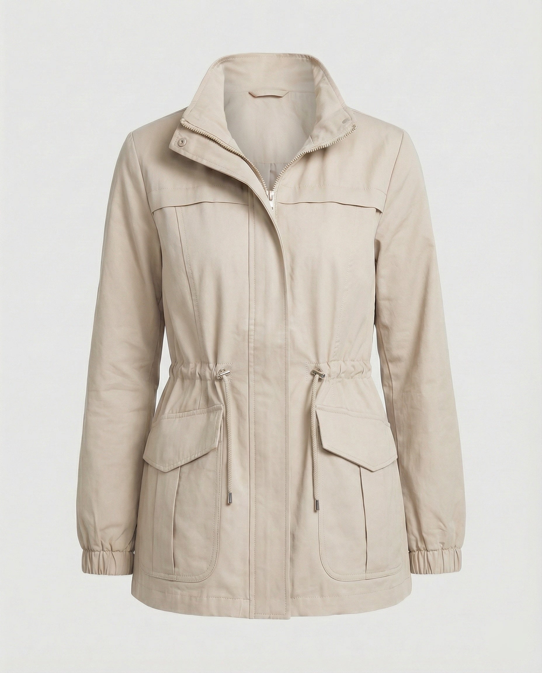 Women's Casual Utility Jacket | Drawstring Waist, Flap Pockets, Lightweight 6