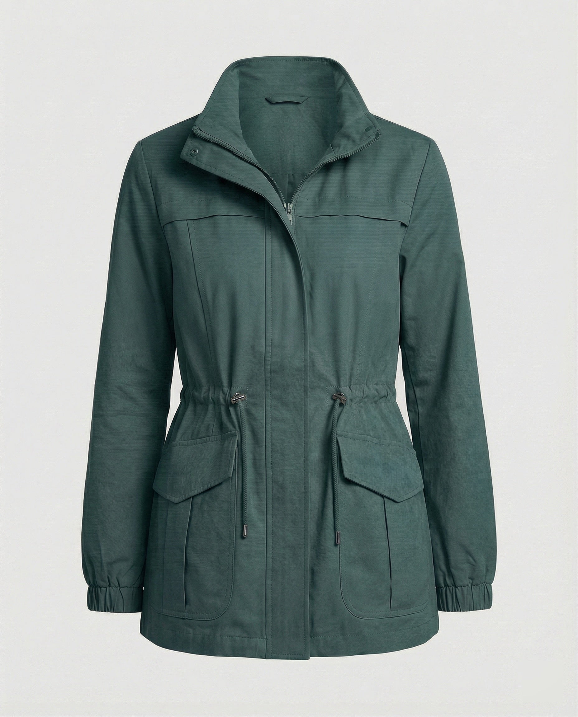 Women's Casual Utility Jacket | Drawstring Waist, Flap Pockets, Lightweight 9