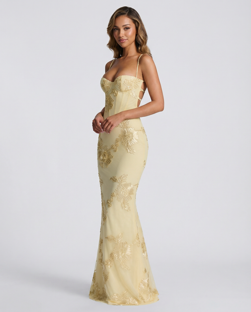 Women's Cocktail Dress | Elegant Backless Floral Design, Slim Fit 1