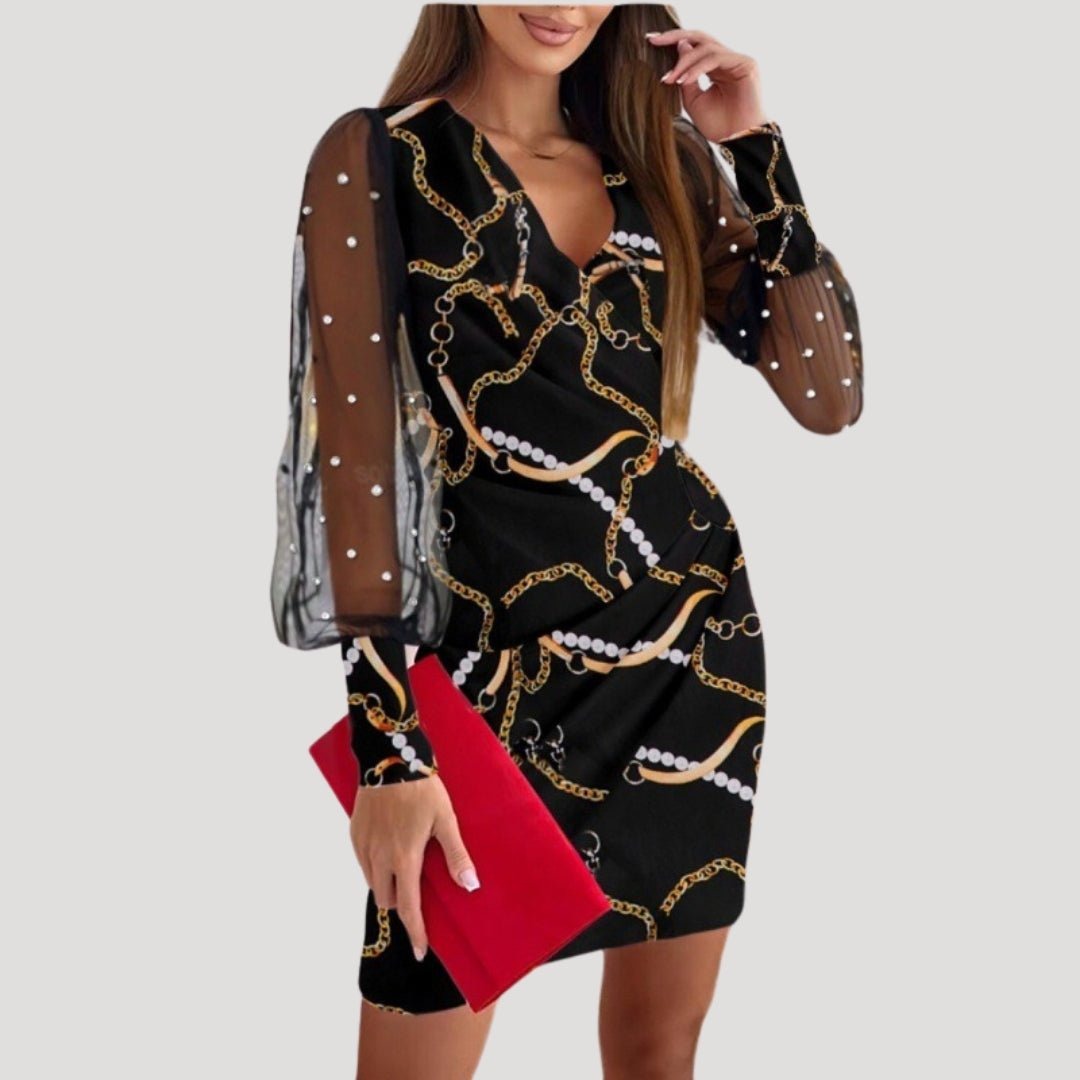 Women's Cocktail Dress | Mesh Bodycon Mini with Relaxed Fit 1